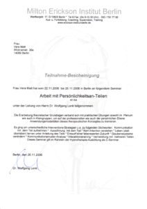 Arbeit mit Persönlichkeitsanteilen